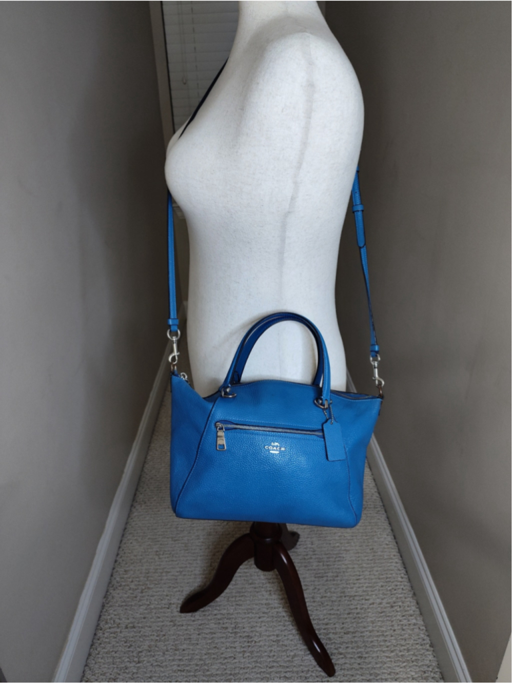 Women's Coach Leather Satchel Bag One Size Blue